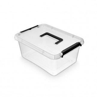 Pojemnik do przechowywania moxom simple box, 12,5l, z rączką, transparentny