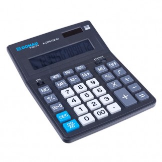 Kalkulator biurowy donau tech office, 12-cyfr. wyświetlacz, wym. 201x155x35mm, czarny