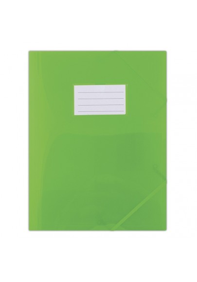 Teczka z gumką donau, pp, a4, 480mikr., 3-skrz., półtransparentna zielona