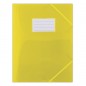 Teczka z gumką donau, pp, a4, 480mikr., 3-skrz., półtransparentna żółta