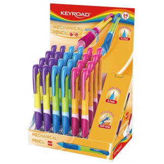 Ołówek automatyczny keyroad smoozzy writer, 0,7mm., pakowany na displayu, mix kolorów - 24 szt