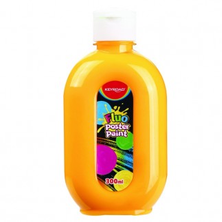 Farba plakatowa keyroad, fluo, 300ml, butelka, neonowa pomarańczowa
