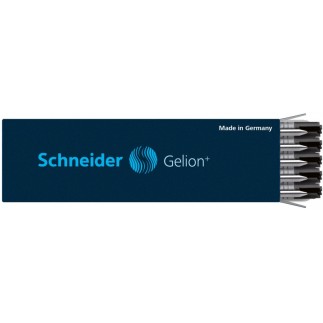 Wkład gelion+ do długopisu schneider, format g2, czarny - 10 szt