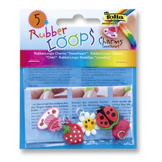 Charmsy rubber loops sweetheart, 5szt., mix kolorów