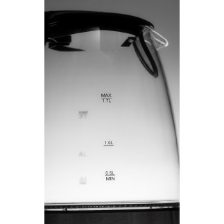 Czajnik elektryczny z wodowskazem adler ad 1225, 1, 7l, szkło, transparentny/czarny