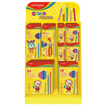Mały display keyroad colour pencils, karton, składany, bez wyposażenia, żółty