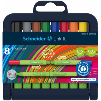 Flamaster schneider link-it, 1,0mm, stojak - podstawka, 8szt. mix kolorów