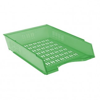 Szufladka na biurko donau, 370x256x70mm, ażurowa, transparentna zielona