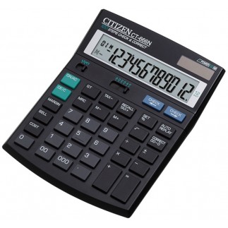 Kalkulator biurowy citizen ct-666n, 12-cyfrowy, 188x142mm, czarny