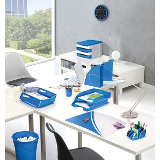 Szufladka na biurko ceppro gloss, polistyren, niebieska
