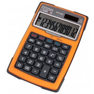 Kalkulator wodoodporny citizen wr-3000, 152x105mm, pomarańczowy