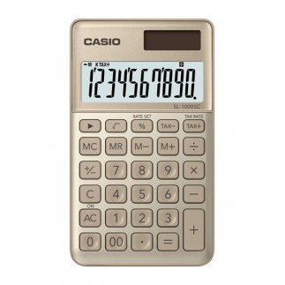Kalkulator kieszonkowy casio sl-1000sc-gd-b, 10-cyfrowy, 71x120mm, kartonik, złoty