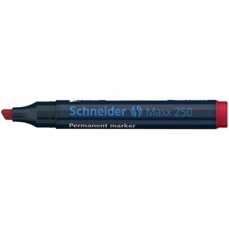 Marker permanentny schneider maxx 250, ścięty, 2-7mm, czerwony