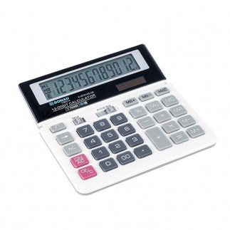 Kalkulator biurowy donau tech, 12-cyfr. wyświetlacz, wym. 155x152x28 mm, biały
