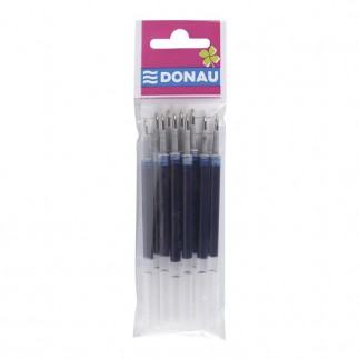 Wkład do długopisu automatycznego żel. donau z wodoodpornym tuszem 0,5mm, 10szt., niebieski