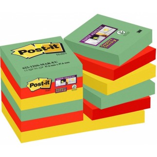 Karteczki samoprzylepne post-it® super sticky (622-12ssmar-eu), 47,6x47,6mm, 12x90 kart., paleta marrakesz