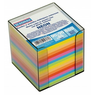 Kostka donau nieklejona, w pudełku, 95x95x95mm, ok. 800 kart., neon, mix kolorów