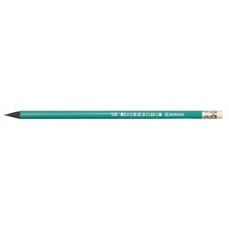 Ołówek syntetyczny z gumką donau, hb, lakierowany, zielony - 12 szt