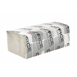 Ręczniki składane zz makulaturowe ekonomiczne office products, 1-warstwowe, 4000 listków, 20szt., szare