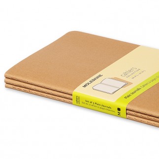 Zestaw 3 zeszytów moleskine cahier journals l (13x21cm), gładki, 80 stron, piaskowy