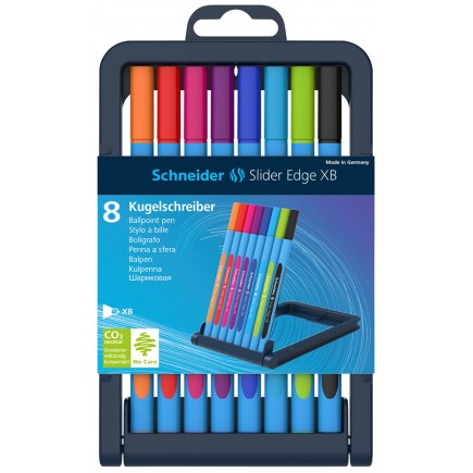 Zestaw długopisów schneider slider edge, xb, 8 szt., miks kolorów