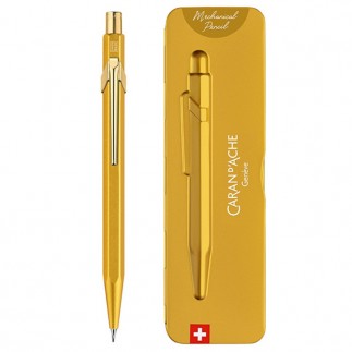 Ołówek automatyczny caran d'ache 844 goldbar, w pudełku, żółte złoto