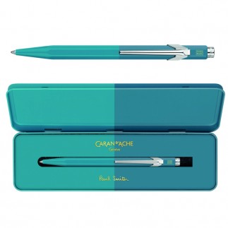 Długopis caran d'ache 849 paul smith edycja 4, m, w pudełku, cyan/steel