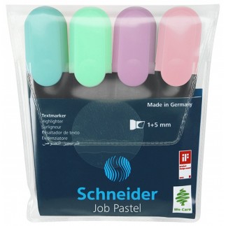 Zestaw zakreślaczy schneider job pastel, 1-5 mm, 4 szt., pudełko z zawieszką, mix kolorów