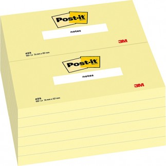 Karteczki samoprzylepne post-it® (655), 127x76mm, 1x100 kart., żółte - 12 szt