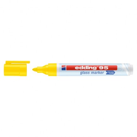 Marker do powierzchni szklanych e-95 edding, 1,5-3 mm, żółty - 10 szt