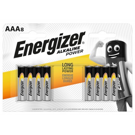 Bateria energizer alkaline power, aaa, lr03, 1,5v, 8szt.