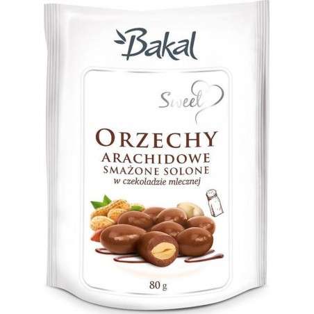 Orzechy arachidowe smażone solone w czekoladzie BAKAL Sweet, 80g