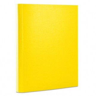 Teczka z rzepem office products, pp, a4/4cm, 3-skrz., żółta