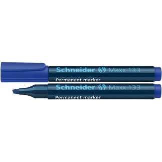 Marker permanentny schneider maxx 133, ścięty, 1-4mm, niebieski - 10 szt