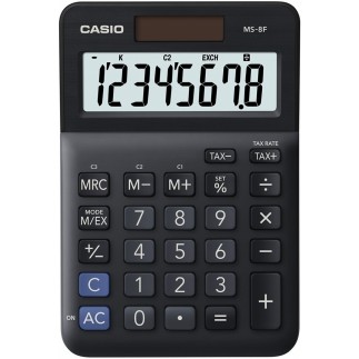 Kalkulator biurowy casio ms-8f, 8-cyfrowy, 103x147x28,8mm, czarny