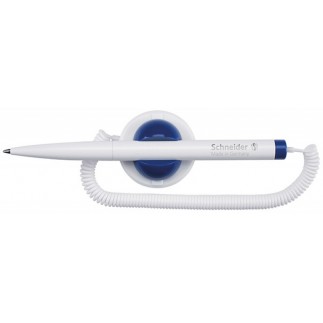 Długopis klick-fix-pen schneider, na sprężynce, samoprzylepny, m, blister, biały / niebieski