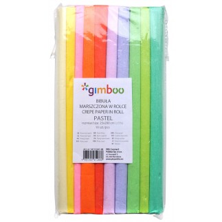 Bibuła marszczona gimboo pastel, w rolce, 25x200cm, 10szt., mix kolorów