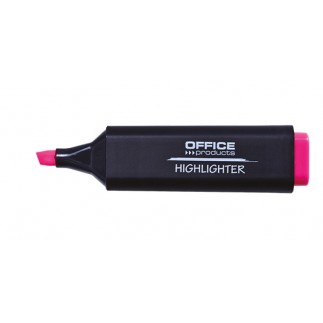 Zakreślacz fluorescencyjny office products, 1-5mm (linia), różowy - 10 szt