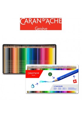 Kredki CARAN D'ACHE Fancolor, metalowe pudełko, 40 szt.