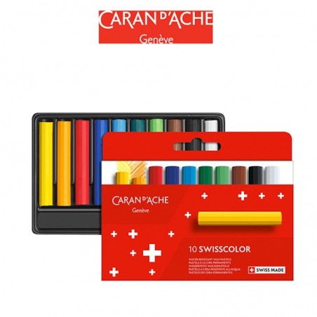 Kredki woskowe CARAN D'ACHE Swisscolor, kartonowe pudełko, 10 szt.