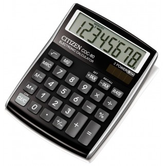 Kalkulator biurowy citizen cdc-80 bkwb, 8-cyfrowy, 135x80mm, czarny
