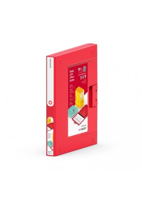 Folder new binder moxom, plastikowy, a4/35 mm, czerwony