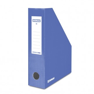 Pojemnik na dokumenty donau, karton, ścięty, a4/80mm, lakierowany, niebieski