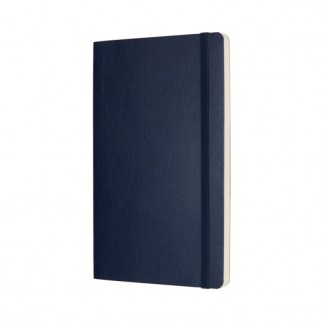 Notes moleskine l (13x21cm) gładki, miękka oprawa, sapphire blue, 192 strony, niebieski