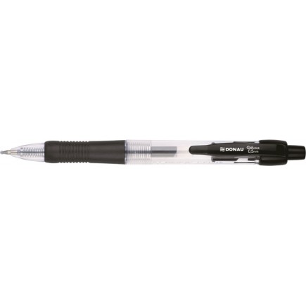 Długopis automatyczny żelowy donau z wodoodpornym tuszem 0,5mm, czarny - 12 szt