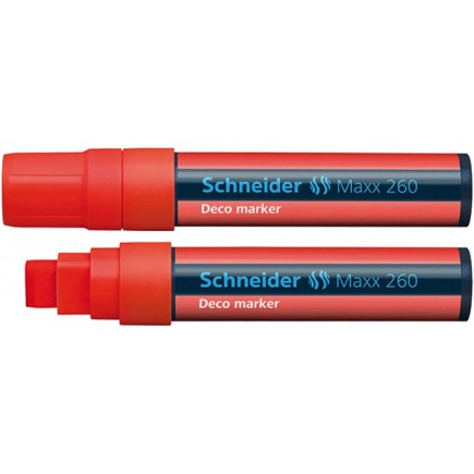 Marker kredowy schneider maxx 260 deco, 5-15mm, czerwony