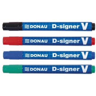 Marker permanentny donau d-signer v, ścięty, 1-4mm (linia), czarny - 10 szt