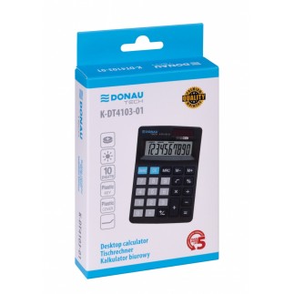 Kalkulator biurowy donau tech, 10-cyfr. wyświetlacz, wym. 127x88x23 mm, czarny