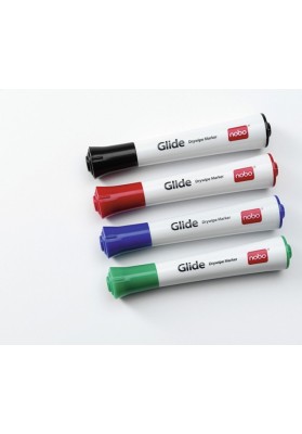 Marker do tablic nobo glide drymarker, okrągły, 1-3mm, 4szt., mix kolorów