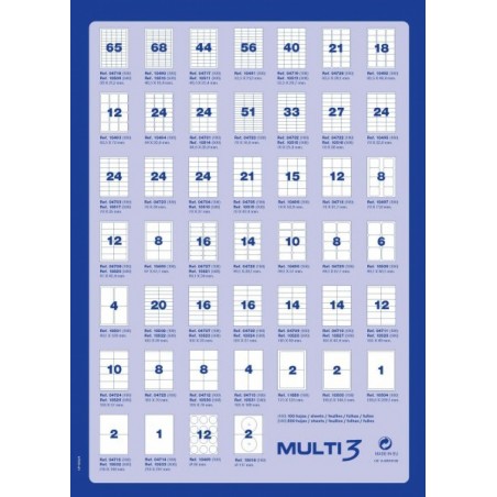 Etykiety uniwersalne multi 3, 199,6x144,5mm, zaokrąglone, białe